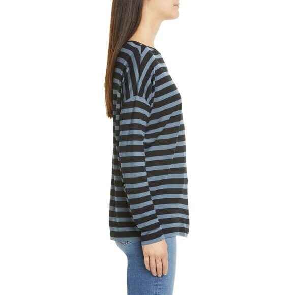 Vince Striped Dolman Sleeve T-Shirt - sz Large - Picture 3 of 5